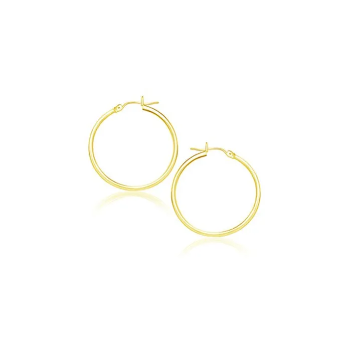 14k Yellow Gold Polished Hoop Earrings 20 mm MayaMila Earrings