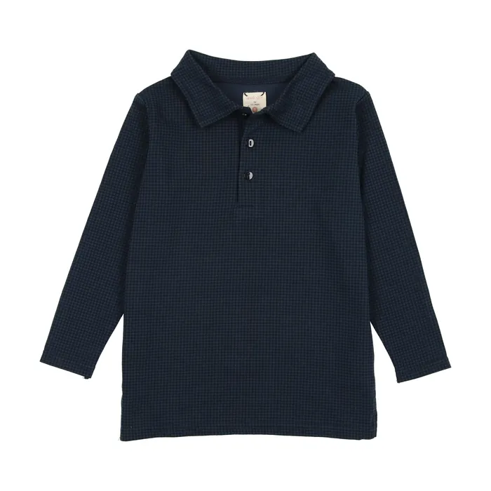 Analogie Rings Analogie Tiny Check Polo Blue