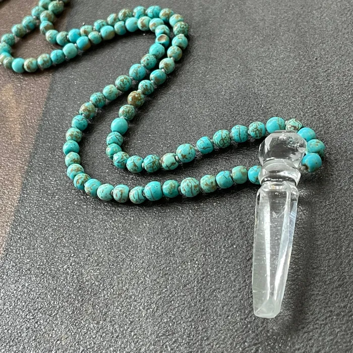 Carina Schott Necklaces Carved Crystal and Turquoise beads Necklace Carina Schott Necklaces Carved Crystal and Turquoise beads Necklace