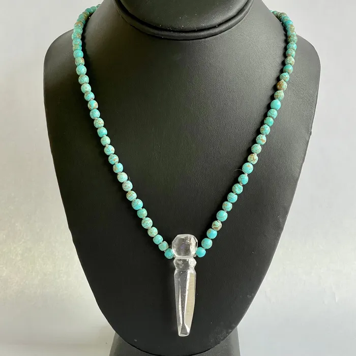 Carina Schott Necklaces Carved Crystal and Turquoise beads Necklace Carina Schott Necklaces Carved Crystal and Turquoise beads Necklace