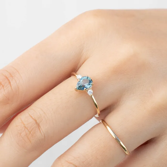 Emilie Ring 062ct Pear Cut Light Blue Montana Sapphire One of a kind Envero Jewelry Rings Emilie Ring 062ct Pear Cut Light Blue Montana Sapphire One of a kind Envero Jewelry Rings