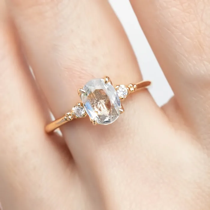 Estel Ring 108ct Light Blue Unheated Oval Sapphire 14K Yellow Gold One of a kind Envero Jewelry Rings Estel Ring 108ct Light Blue Unheated Oval Sapphire 14K Yellow Gold One of a kind Envero Jewelry Rings