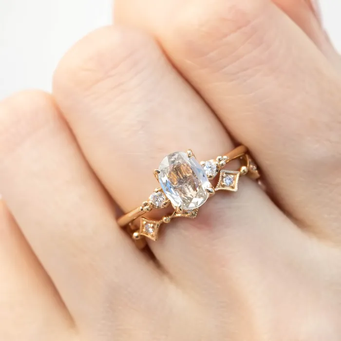 Estel Ring 108ct Light Blue Unheated Oval Sapphire 14K Yellow Gold One of a kind Envero Jewelry Rings Estel Ring 108ct Light Blue Unheated Oval Sapphire 14K Yellow Gold One of a kind Envero Jewelry Rings