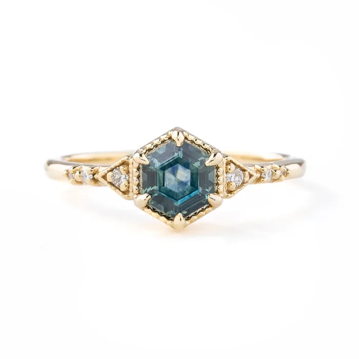 Rings Envero Jewelry Agatha Ring 062ct Teal Blue Green Montana Sapphire