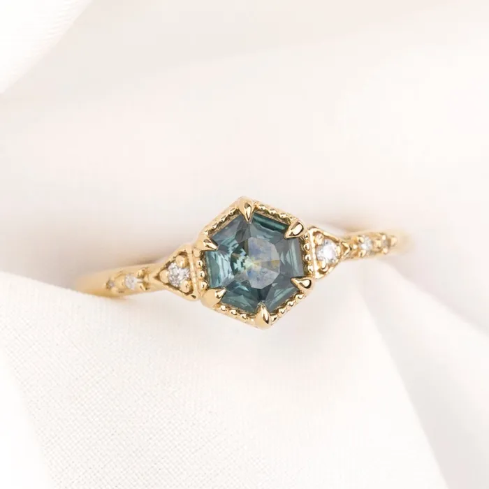 Rings Envero Jewelry Agatha Ring 062ct Teal Blue Green Montana Sapphire