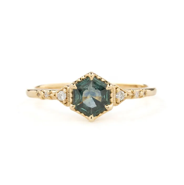 Rings Envero Jewelry Agatha Ring 062ct Teal Blue Green Montana Sapphire
