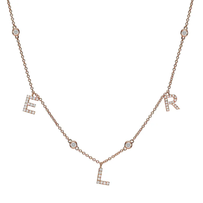 The Private Room Fine Jewelry Necklaces 3 Diamond Initials and Station Necklace