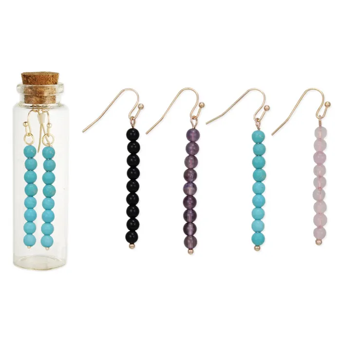 ZAD Earrings Bottled Treasures Classic Stone Bead Earrings