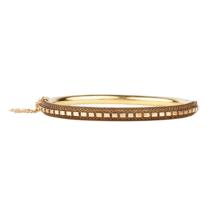 Bracelets Bell Bird Antiques Victorian ETRUSCAN Revival Gold Bangle