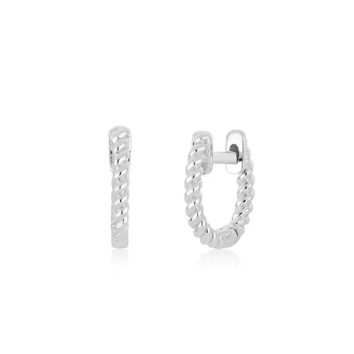 Earrings EF COLLECTION Mini Twist Huggie Earrings