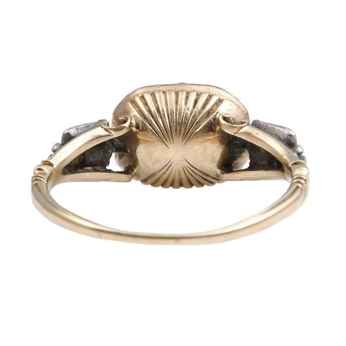Georgian Three Stone Ring Bell Bird Antiques Rings