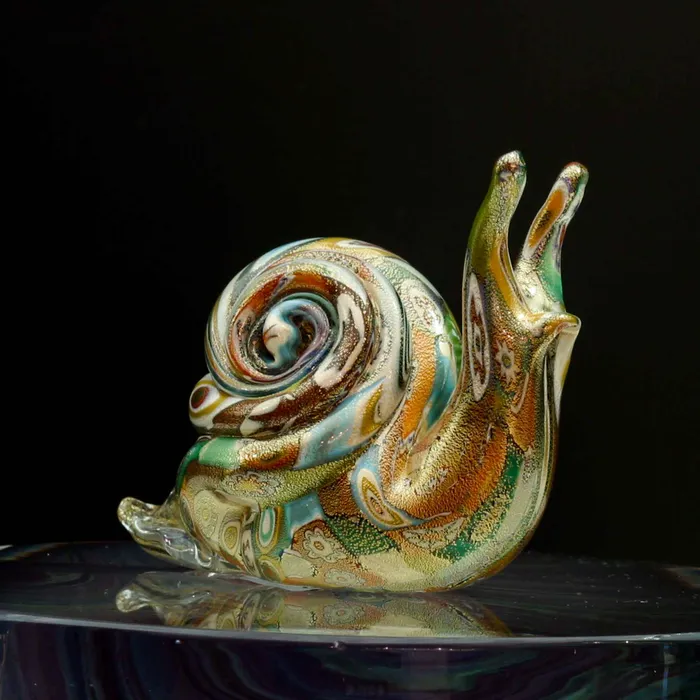 La Fornasotta Necklaces Murrina and gold snail Murano Glass La Fornasotta Necklaces Murrina and gold snail Murano Glass