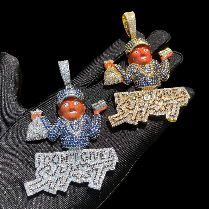 Necklaces I Dont Give A Sht I Dont Give A Sht Iced Out Diamond Pendant Necklace