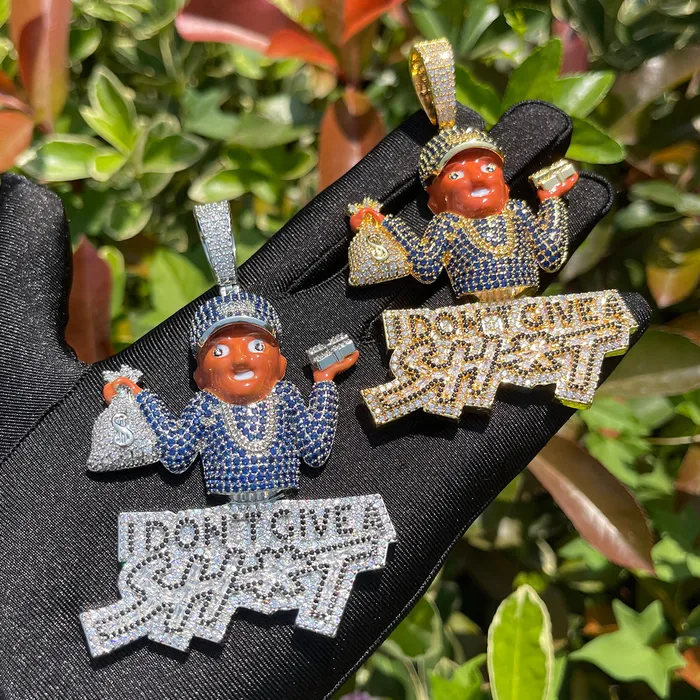 Necklaces I Dont Give A Sht I Dont Give A Sht Iced Out Diamond Pendant Necklace