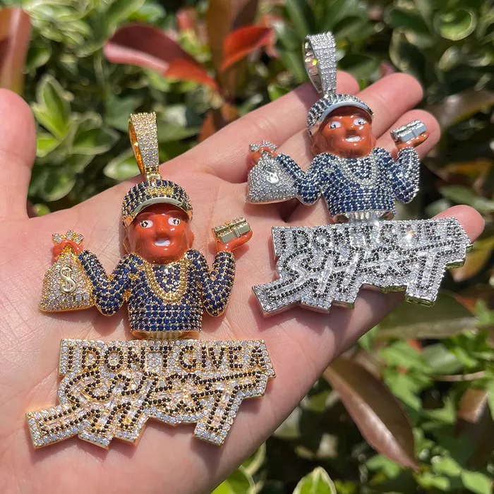 Necklaces I Dont Give A Sht I Dont Give A Sht Iced Out Diamond Pendant Necklace
