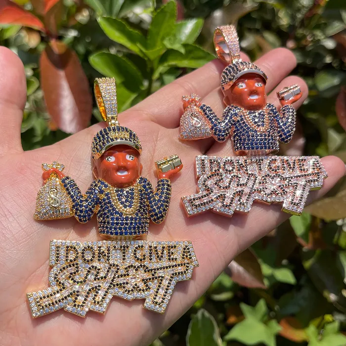 Necklaces I Dont Give A Sht I Dont Give A Sht Iced Out Diamond Pendant Necklace