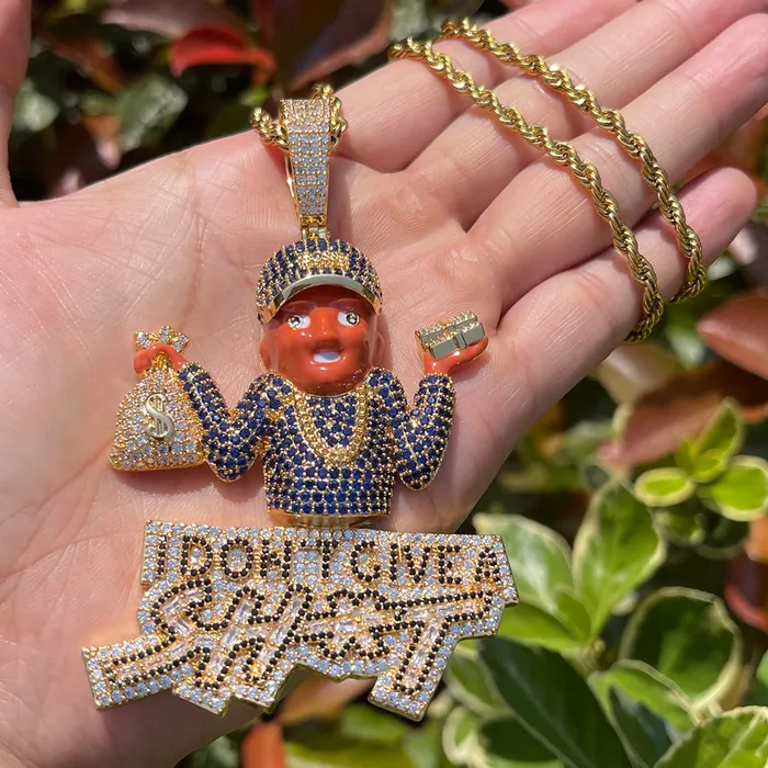 Necklaces I Dont Give A Sht I Dont Give A Sht Iced Out Diamond Pendant Necklace