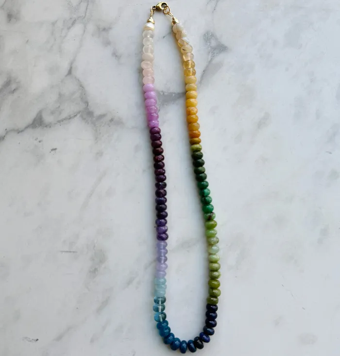 Necklaces Stone Cache Stone Cache Gemstone Necklace Jewel Tone Ombre