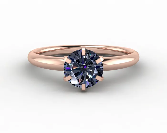 Sapheena Jewelry Rings Vega 10 Ct Solitaire Round Cut Grey Moissanite Engagement Ring