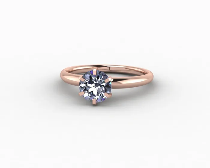 Sapheena Jewelry Rings Vega 10 Ct Solitaire Round Cut Grey Moissanite Engagement Ring
