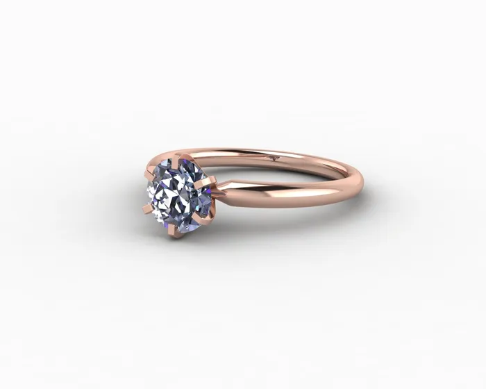 Sapheena Jewelry Rings Vega 10 Ct Solitaire Round Cut Grey Moissanite Engagement Ring