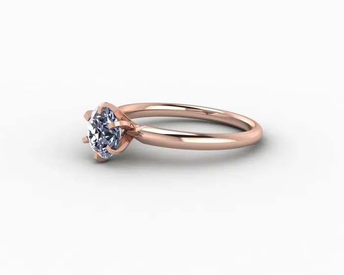 Sapheena Jewelry Rings Vega 10 Ct Solitaire Round Cut Grey Moissanite Engagement Ring