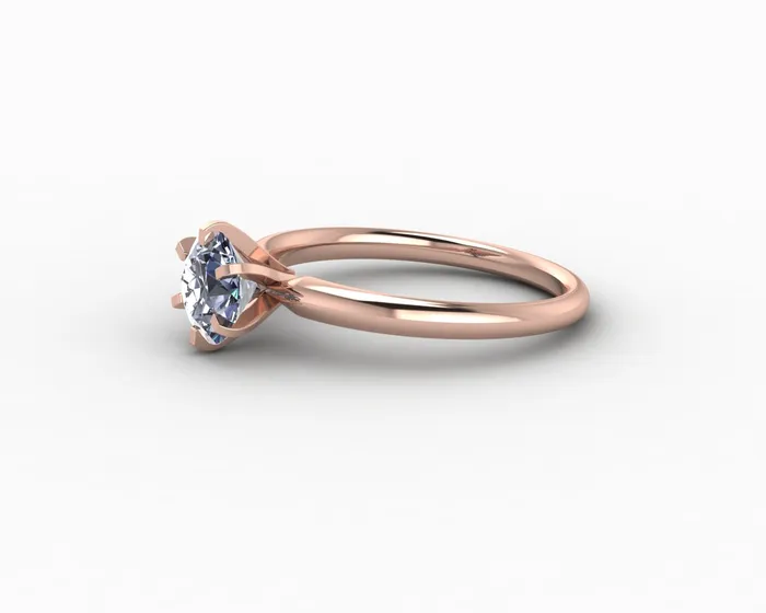Sapheena Jewelry Rings Vega 10 Ct Solitaire Round Cut Grey Moissanite Engagement Ring