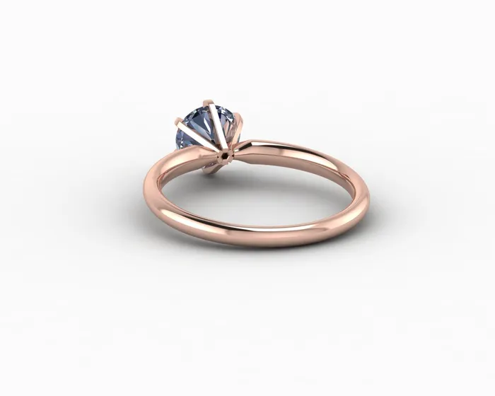 Sapheena Jewelry Rings Vega 10 Ct Solitaire Round Cut Grey Moissanite Engagement Ring