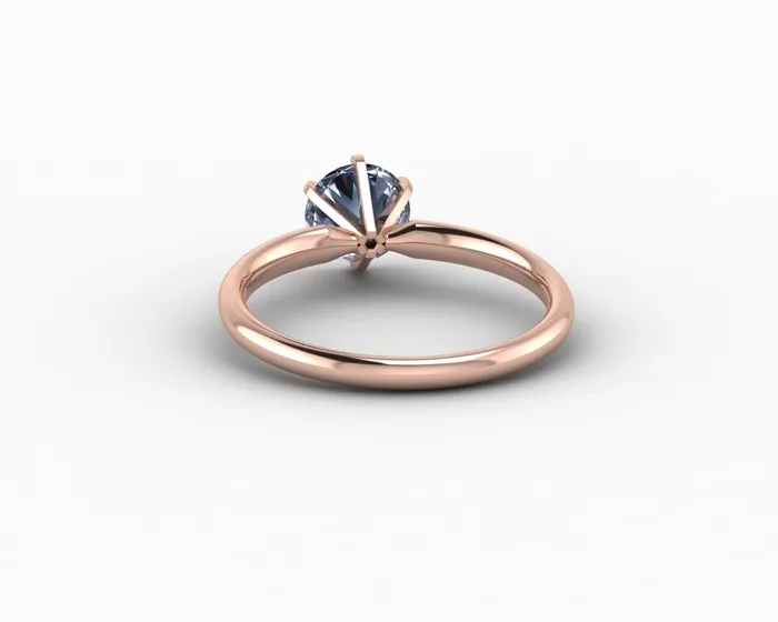 Sapheena Jewelry Rings Vega 10 Ct Solitaire Round Cut Grey Moissanite Engagement Ring