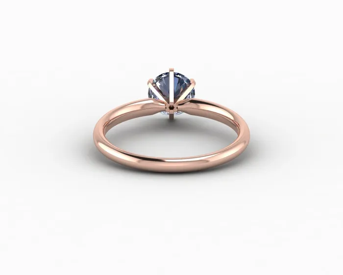Sapheena Jewelry Rings Vega 10 Ct Solitaire Round Cut Grey Moissanite Engagement Ring