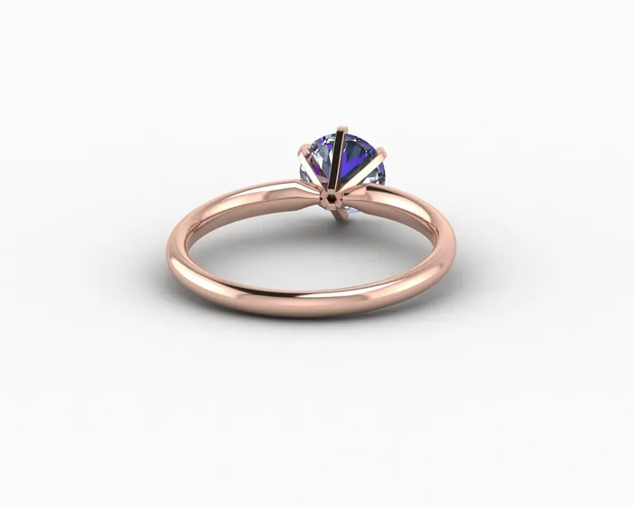 Sapheena Jewelry Rings Vega 10 Ct Solitaire Round Cut Grey Moissanite Engagement Ring