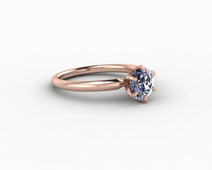 Sapheena Jewelry Rings Vega 10 Ct Solitaire Round Cut Grey Moissanite Engagement Ring