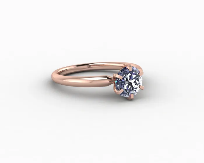 Sapheena Jewelry Rings Vega 10 Ct Solitaire Round Cut Grey Moissanite Engagement Ring