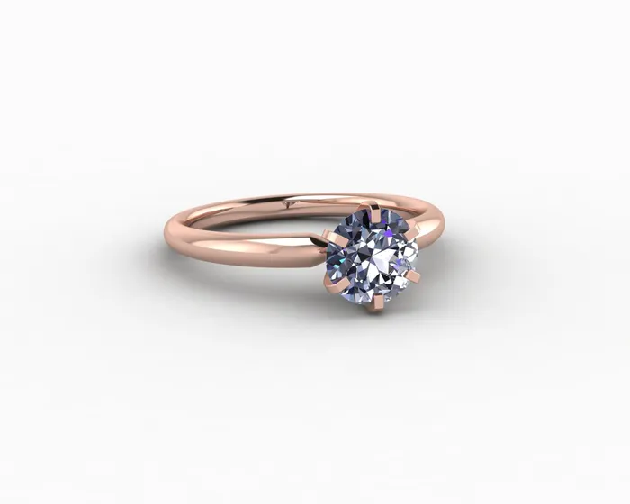 Sapheena Jewelry Rings Vega 10 Ct Solitaire Round Cut Grey Moissanite Engagement Ring