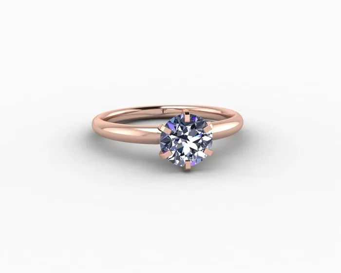 Sapheena Jewelry Rings Vega 10 Ct Solitaire Round Cut Grey Moissanite Engagement Ring