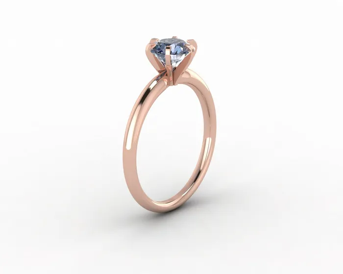Sapheena Jewelry Rings Vega 10 Ct Solitaire Round Cut Grey Moissanite Engagement Ring