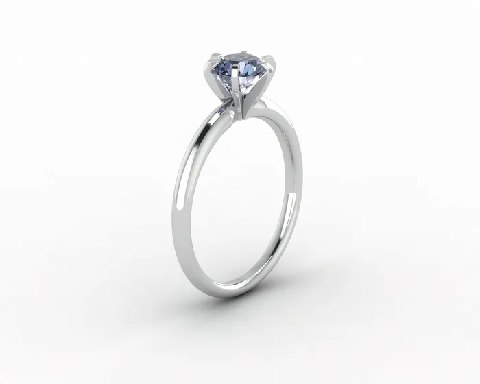 Sapheena Jewelry Rings Vega 10 Ct Solitaire Round Cut Grey Moissanite Engagement Ring