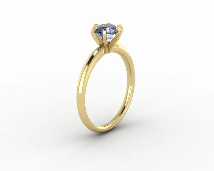 Sapheena Jewelry Rings Vega 10 Ct Solitaire Round Cut Grey Moissanite Engagement Ring