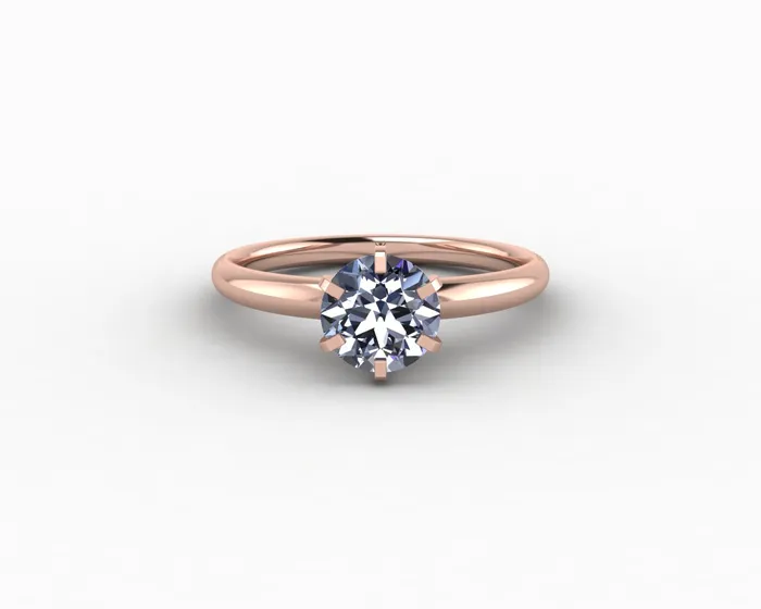 Sapheena Jewelry Rings Vega 10 Ct Solitaire Round Cut Grey Moissanite Engagement Ring