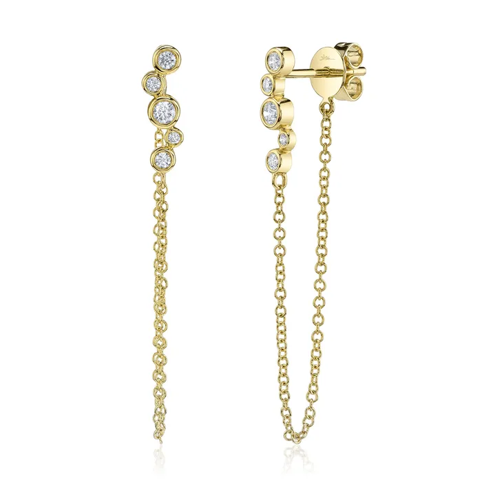 SHY CREATION Earrings Bezel Set Diamond Chain Drop Earrings