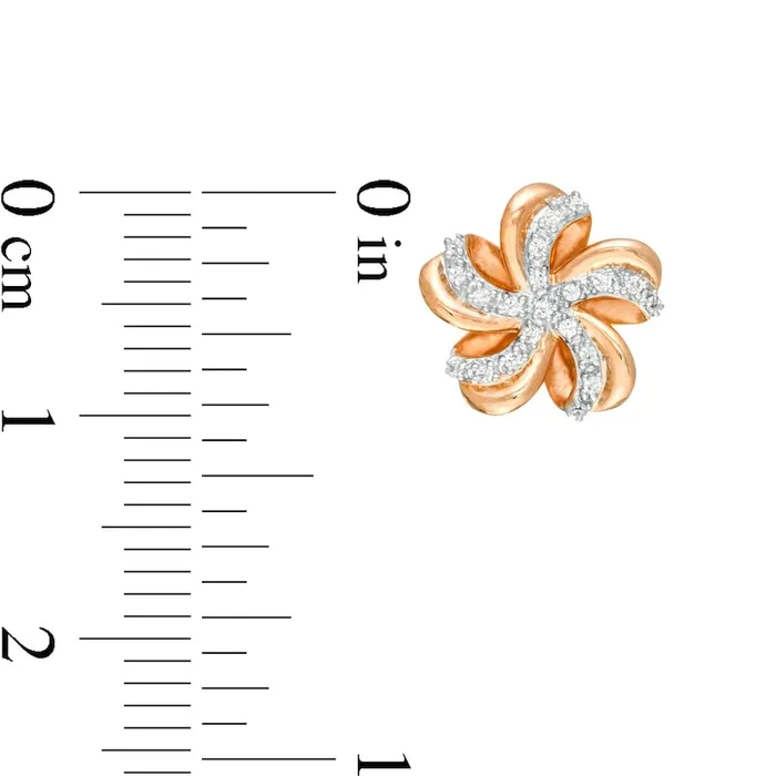 01 CT TW Diamond Pinwheel Flower Stud Earrings in 10K Rose Gold Goldia Earrings 01 CT TW Diamond Pinwheel Flower Stud Earrings in 10K Rose Gold Goldia Earrings