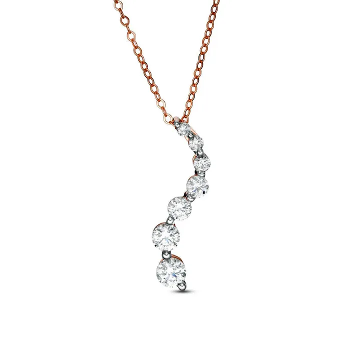 075 CT TW Journey Natural Diamond Pendant in 14K Rose Gold Goldia Necklaces 075 CT TW Journey Natural Diamond Pendant in 14K Rose Gold Goldia Necklaces