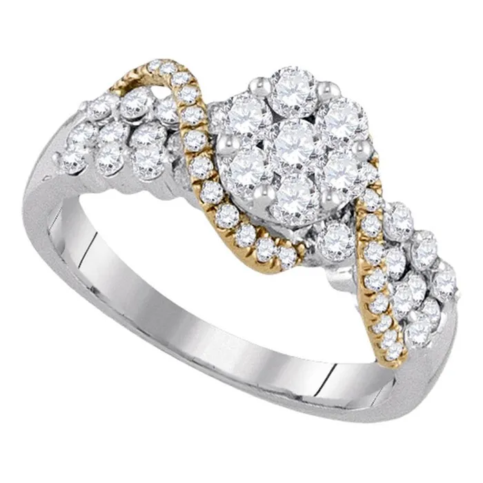 1 15CTWDiamond FLOWER BRIDAL RING gndatlanta Rings