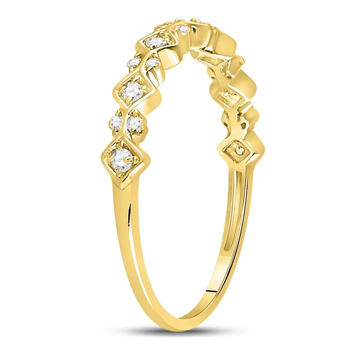 10k Yellow Gold Round Diamond Stackable Band Ring 16 Cttw gndatlanta Rings