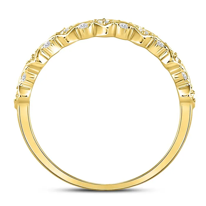10k Yellow Gold Round Diamond Stackable Band Ring 16 Cttw gndatlanta Rings