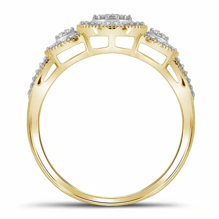10kt Yellow Gold Round Diamond Cluster Bridal Wedding Engagement Ring 14 Cttw gndatlanta Rings
