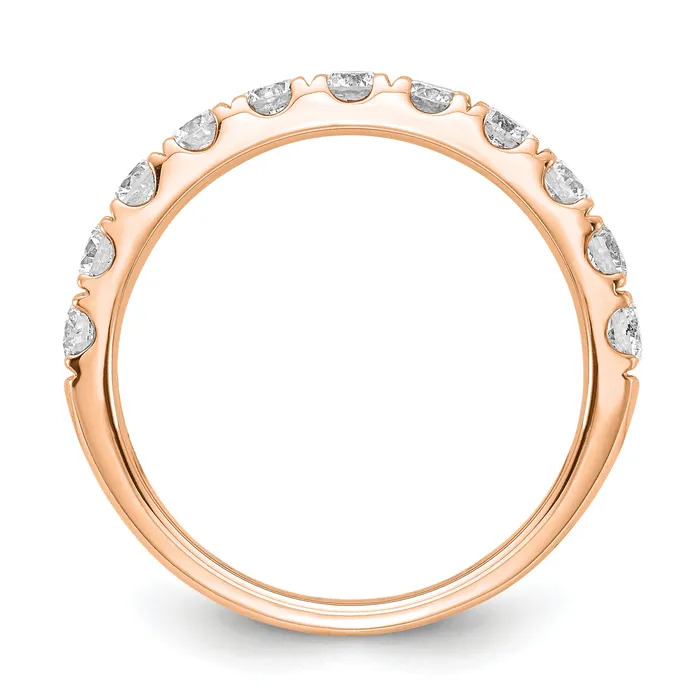 14k Rose Gold 1 Ct Lab Grown Diamond VSSI G Wedding Band Ring Goldia Rings