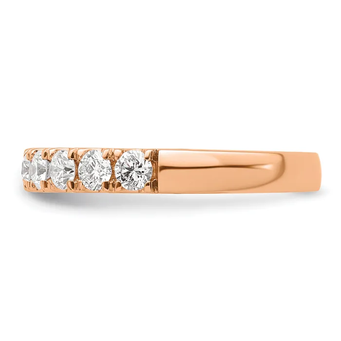 14k Rose Gold 1 Ct Lab Grown Diamond VSSI G Wedding Band Ring Goldia Rings