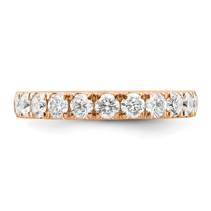 14k Rose Gold 1 Ct Lab Grown Diamond VSSI G Wedding Band Ring Goldia Rings