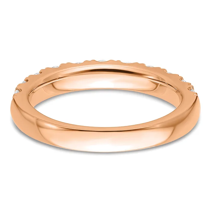 14k Rose Gold 1 Ct Lab Grown Diamond VSSI G Wedding Band Ring Goldia Rings